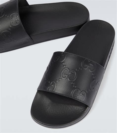 gucci black slides with fur|Gucci slides thick.